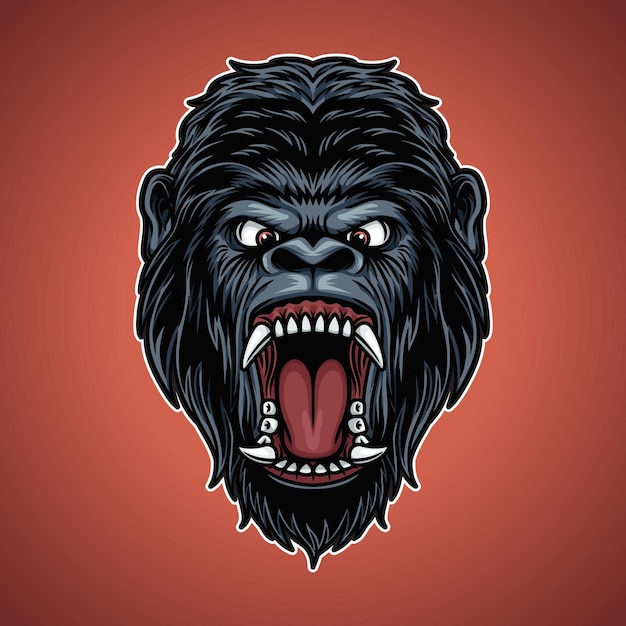 Gorilla Kopf Maskottchen Illustration