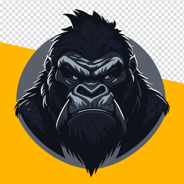 Gorilla-kopf-maskottchen steigern die identität ihres teams mit modernen illustrationen für den sport-e-sport