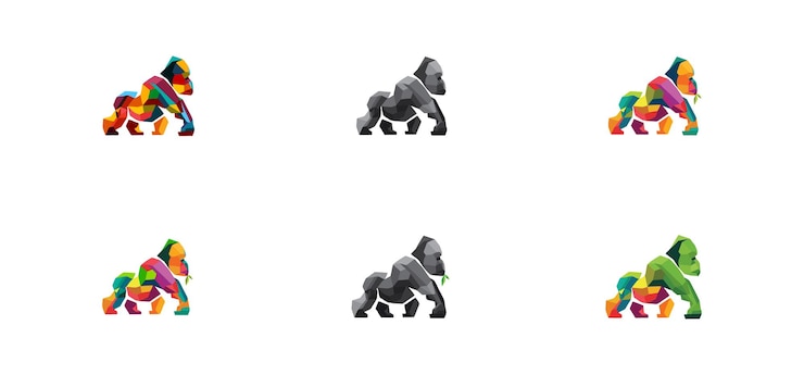Vektor gorilla logo template design premium vektoren