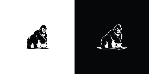 Gorilla logo template design premium vektoren