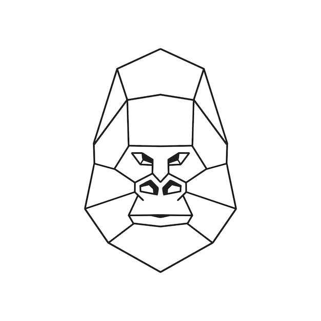 Vektor gorilla-lowpoly-illustration