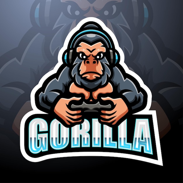 Gorilla maskottchen esport logo design