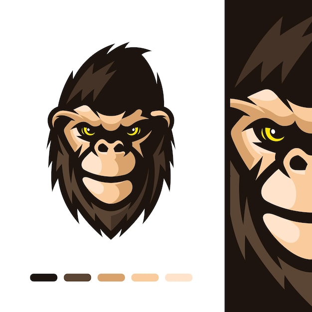 Gorilla monkey esports maskottchen logo design
