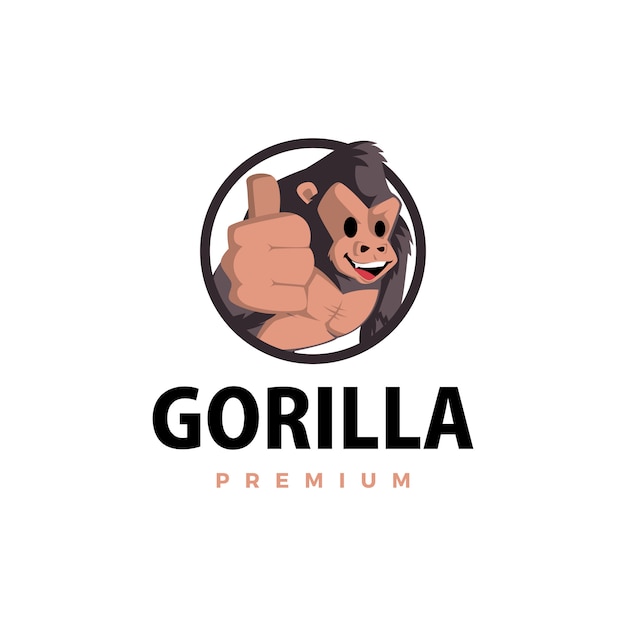 Gorilla schlag auf maskottchen charakter logo symbol illustration