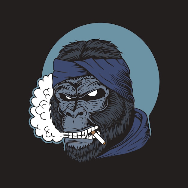 Gorilla smoke illustration