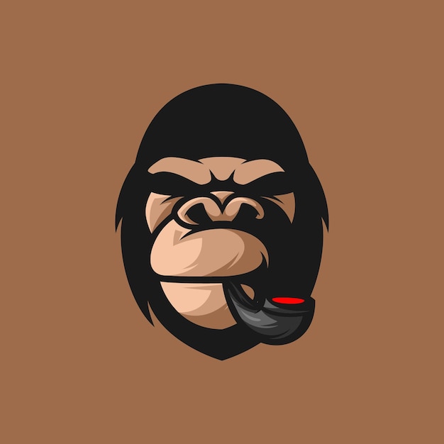 Gorilla Smoke Mascot Illustration Design