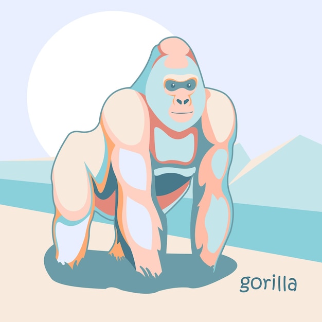 Gorilla Tier Illustration Farbe i