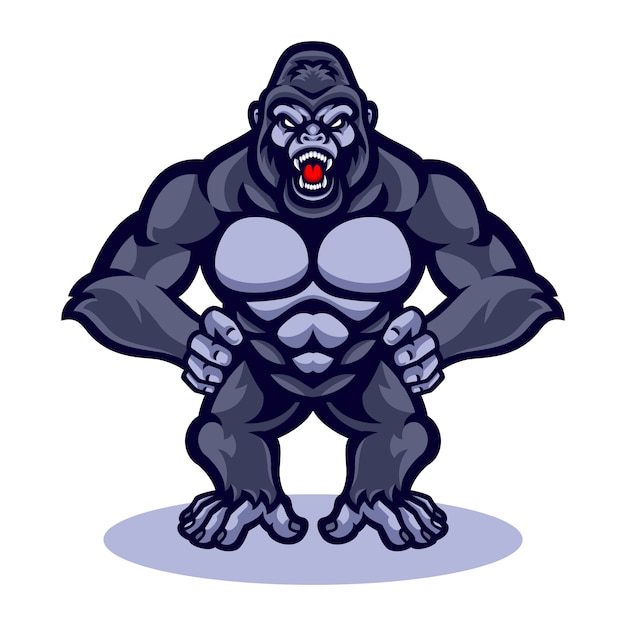 Gorilla-Vektor-Maskottchen