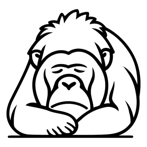 Vektor gorilla-vektorillustration emoji-charakter flaches design