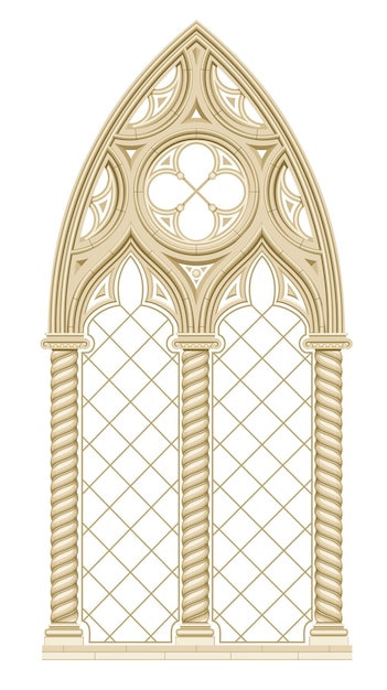 Gotisches realistisches kathedralenfenster mit buntglas