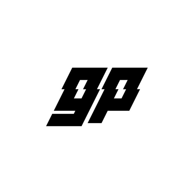 GP-Logo-Monogramm-Design Buchstaben-Text-Namen-Symbol Monochrom-Logotyp-Alphabet-Zeichen-Einfach-Logo