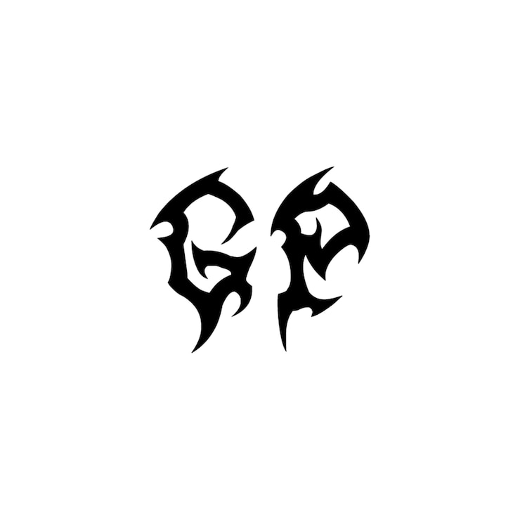 Vektor gp-logo-monogramm-design buchstaben-text-namen-symbol monochrom-logotyp-alphabet-zeichen-einfach-logo