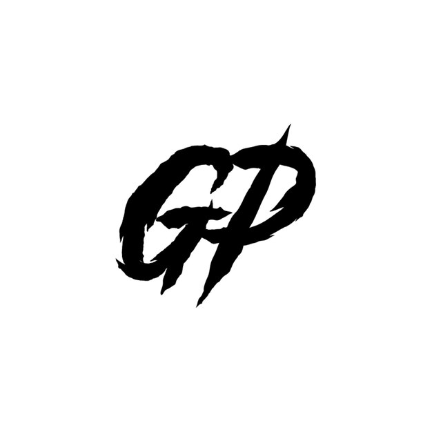 GP-Logo-Monogramm-Design Buchstaben-Text-Namen-Symbol Monochrom-Logotyp-Alphabet-Zeichen-Einfach-Logo