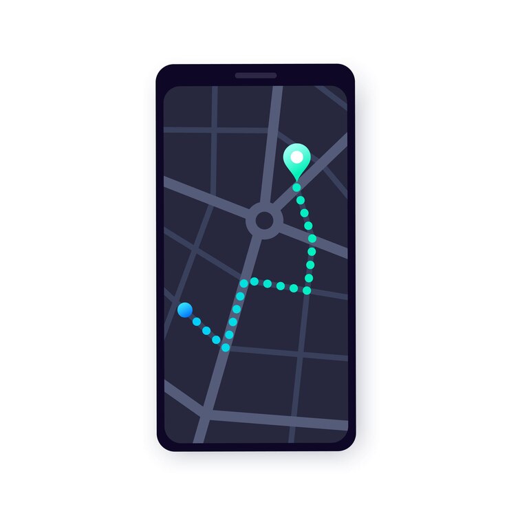 Vektor gps-navigation im smartphone