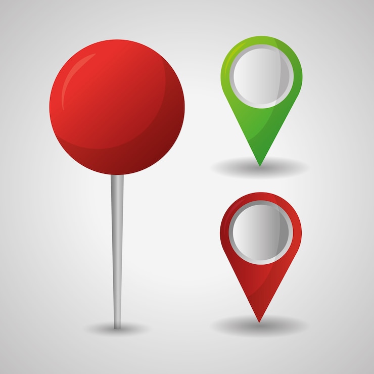 Vektor gps-navigationsstifte standort grün rot zielrichtung