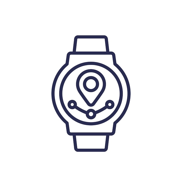 Gps-uhr-icon-linienvektor