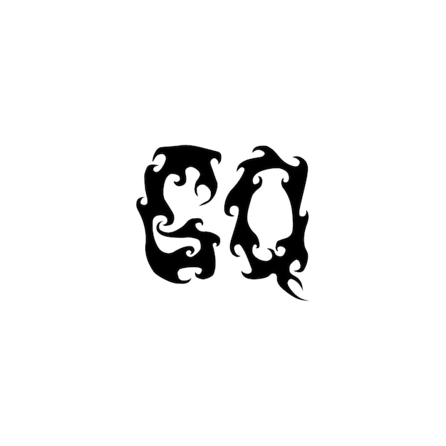 GQ-Monogramm-Logo-Design, Buchstabe, Text, Name, Symbol, einfarbig, Logo, Alphabet, Zeichen, einfaches Logo