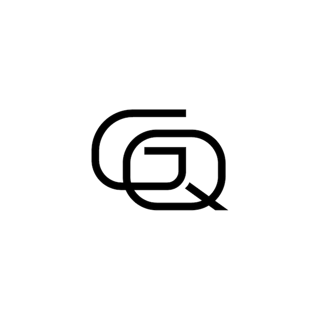 GQ-Monogramm-Logo-Design, Buchstabe, Text, Name, Symbol, einfarbig, Logo, Alphabet, Zeichen, einfaches Logo