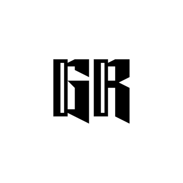 GR-Monogramm-Logo-Design, Buchstabe, Text, Name, Symbol, einfarbig, Logo, Alphabet, Zeichen, einfaches Logo