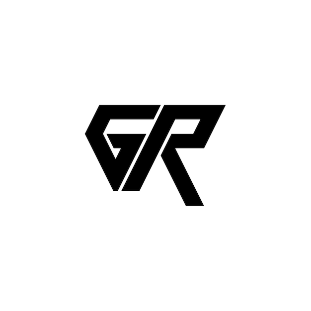 GR-Monogramm-Logo-Design, Buchstabe, Text, Name, Symbol, einfarbig, Logo, Alphabet, Zeichen, einfaches Logo