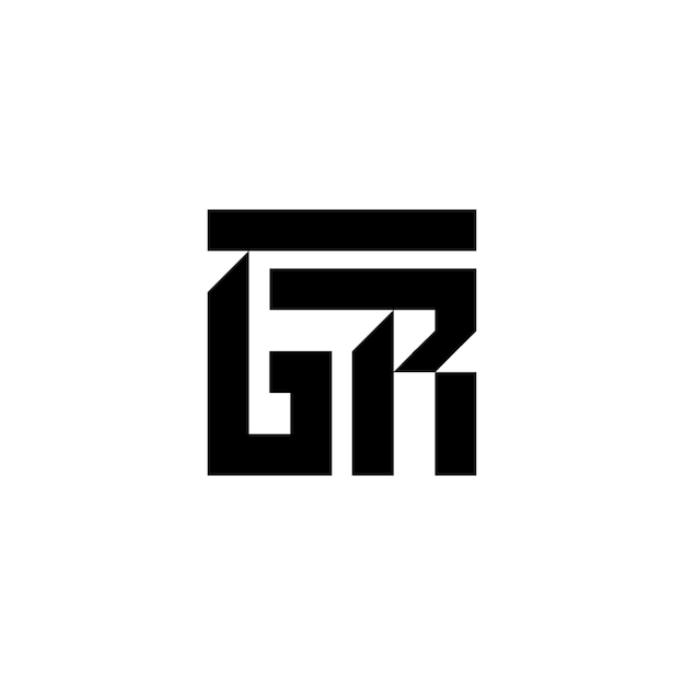 GR-Monogramm-Logo-Design, Buchstabe, Text, Name, Symbol, einfarbig, Logo, Alphabet, Zeichen, einfaches Logo