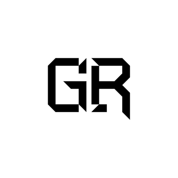 GR-Monogramm-Logo-Design, Buchstabe, Text, Name, Symbol, einfarbig, Logo, Alphabet, Zeichen, einfaches Logo