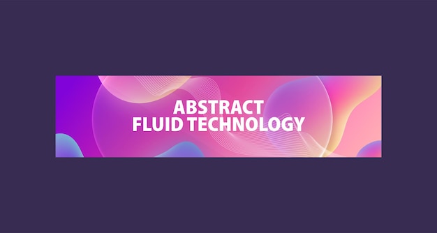 Vektor gradient abstrakte flüssigkeitstechnologie linkedin banner