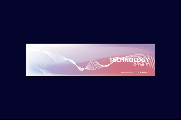 Vektor gradient abstrakte fluid-technologie linkedin-banner free vector