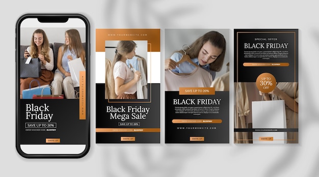 Gradient Black Friday Instagram Geschichten
