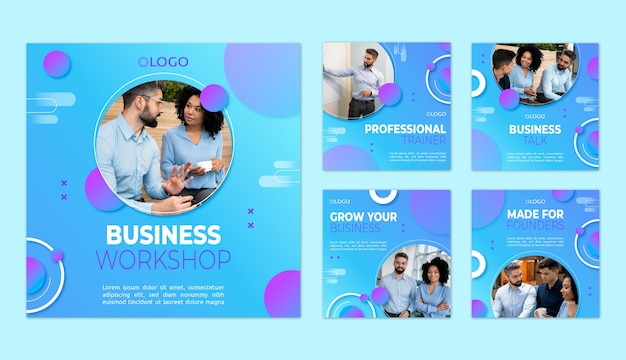 Gradient business workshop instagram-posts