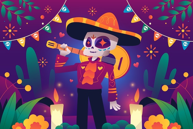 Gradient dia de muertos abbildung