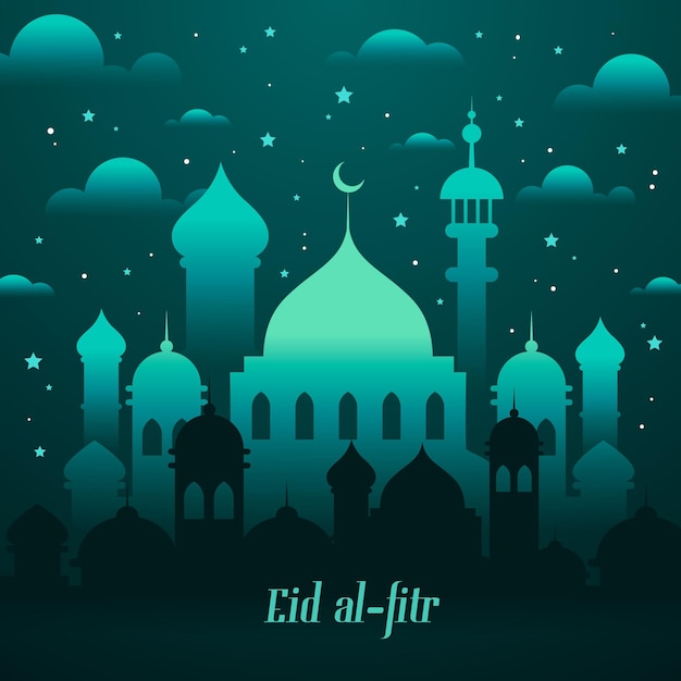 Gradient eid al-fitr illustration