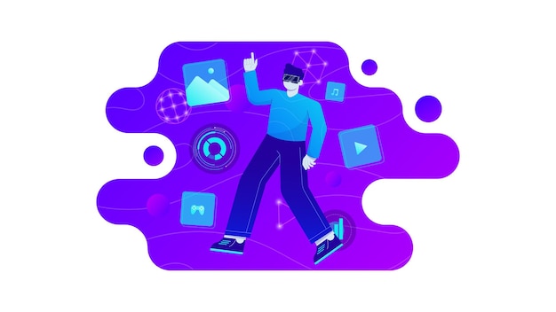 Gradient flaches Design von Metaverse