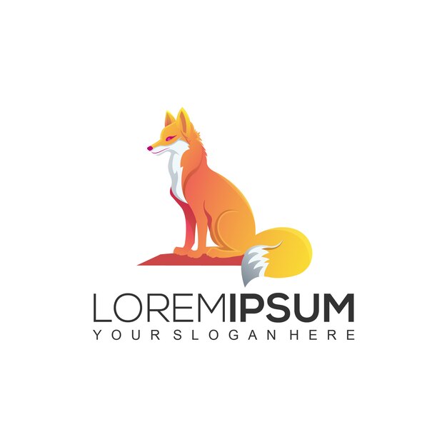 Vektor gradient fox logo template