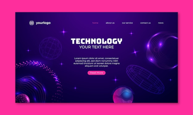 Gradient-Futuristische Landing-Seiten-Vorlage