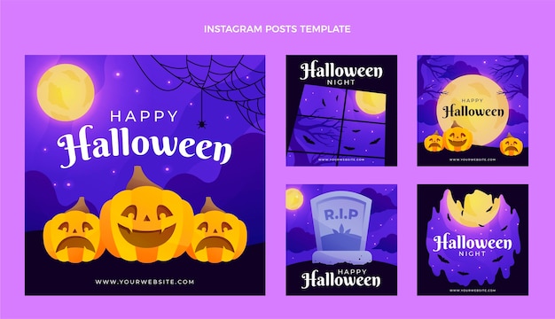 Gradient halloween instagram posts sammlung