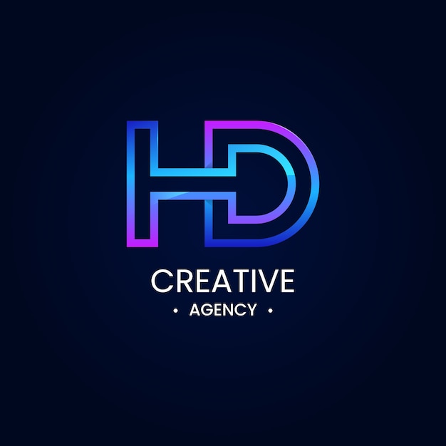 Vektor gradient hd-monogramm-logo-design-vorlage