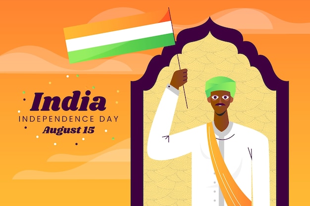 Gradient indien unabhängigkeitstag illustration