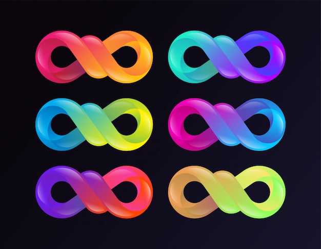 Vektor gradient infinity sign sammlung