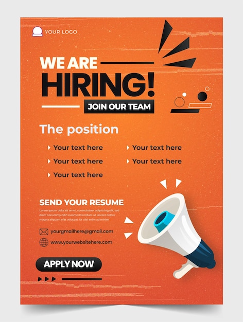 Gradient Job Einstellung Poster und Flyer Vorlage