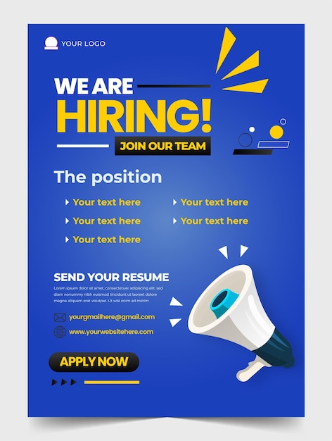 Gradient Job Einstellung Poster und Flyer Vorlage