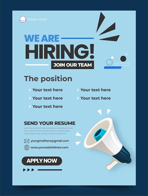 Gradient Job Einstellung Poster und Flyer Vorlage