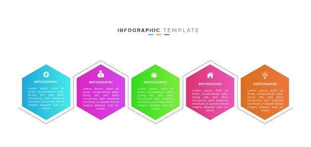 Gradient kreatives business timeline infografik-element und minimales präsentationsdesign