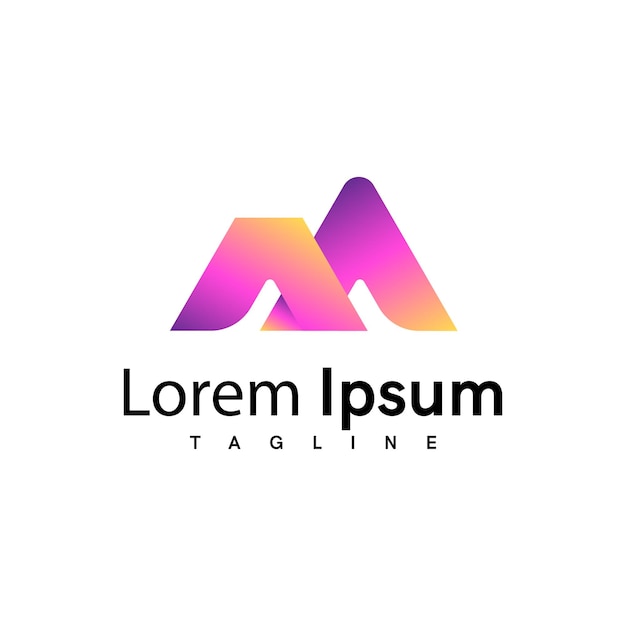 Gradient M lgoo Design Premium-Vektorvorlage