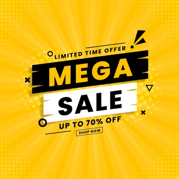 Vektor gradient mega sale hintergrund mit sonderrabatt