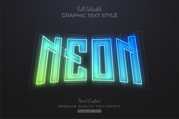 Gradient neon editable premium-texteffekt