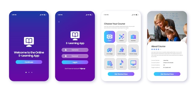 Gradient Online-Lern-App-Vorlage