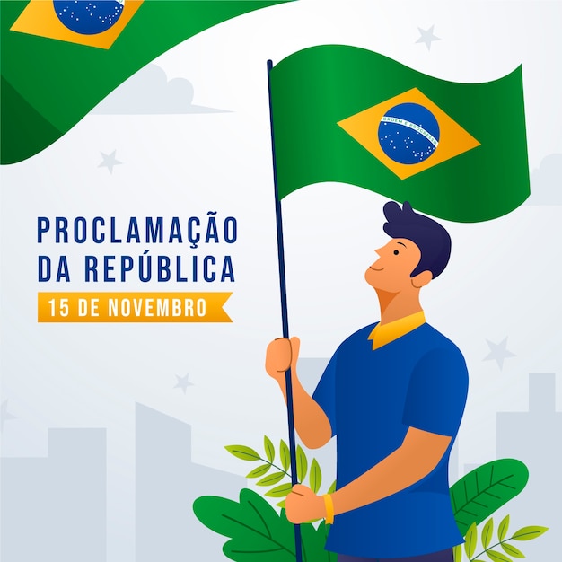 Gradient proclamacão da republica illustration