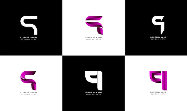 Gradient q-Text-Logo-Sammlung