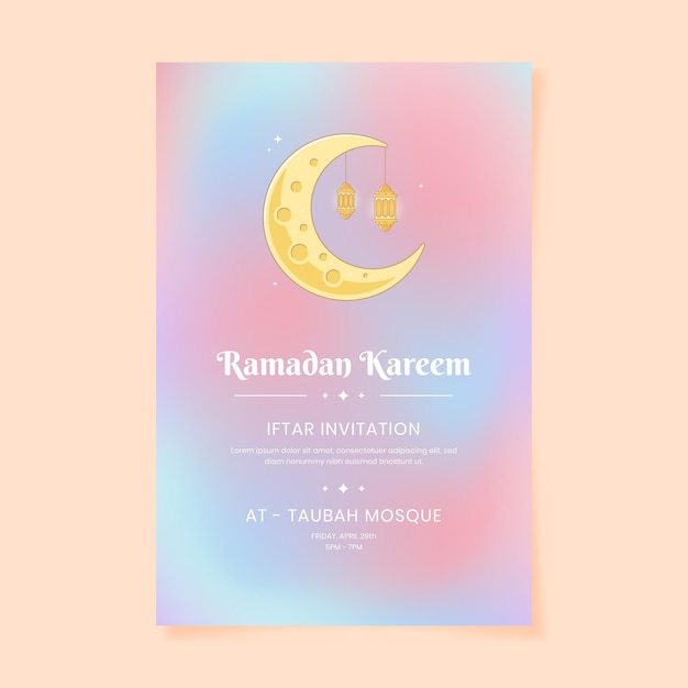 Gradient ramadan iftar-einladung